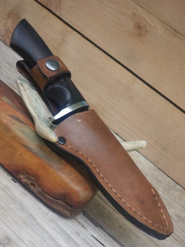 20250812_135315 4.25" Alabama Damascus Hunter W/ African Blackwood