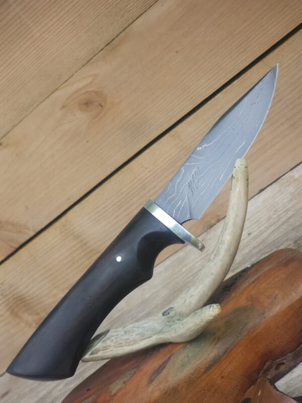 20250812_135754 4.25" Alabama Damascus Hunter W/ African Blackwood